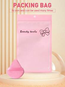 15pcs Triangle Flocked Makeup Sponge With PVC Bag, Soft & Fluffy Texture, Suitable For Face & Body Powder Puff, Makeup Beauty Tool Set - Multicolor - View 6