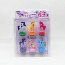 MY LITTLE PONY Student Creative My Little Pony 6-In-One Stamp Cartoon Cute Round Acrylic Stamp Children's Prize, Back To School, School Supplies