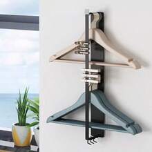 1pc Iron Hanging Storage Rack, Freestanding No-Drill Minimalist Magnetic Side Mount Organizer For Laundry Room - Multicolor - View 2