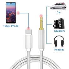 3.3ft/100cm AUX Audio Cable, USB-C To 3.5mm Nylon Braided Aux Cord Compatible With IPhone 16/15 Pro Max Plus,