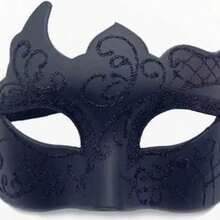 2pcs Party Bar Masquerade Half Face Mask Eyeshade Men Painted Spray Mask, Random Color & Style For Men & Women - Multicolor - View 2