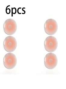 2/6/12 Pcs Reusable Seamless Silicone Nipple Covers - Invisible, Self-Adhesive, Anti-Convex Breast Patches For Women - Comfortable, Breathable, And Easy To Clean Bra Accessories