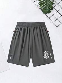 3pcs/Set Men's Casual Daily Fitness Running Outdoor Sports Quick-Dry Breathable Shorts (Black + Grey + Navy) - Multicolor - View 4