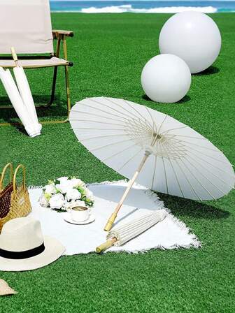 1 件，DIY 婚礼拍照道具绘画白纸伞新娘阳伞婚礼装饰创意礼物生日礼物婚礼拍照道具派对装饰用品夏季礼物海滩返校学校用品房间装饰