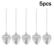 1/2/5/10 件 5.5 英寸 X 1.6 英寸不锈钢茶具，茶滤器，带心形手柄，用于散叶茶过滤 回到学校