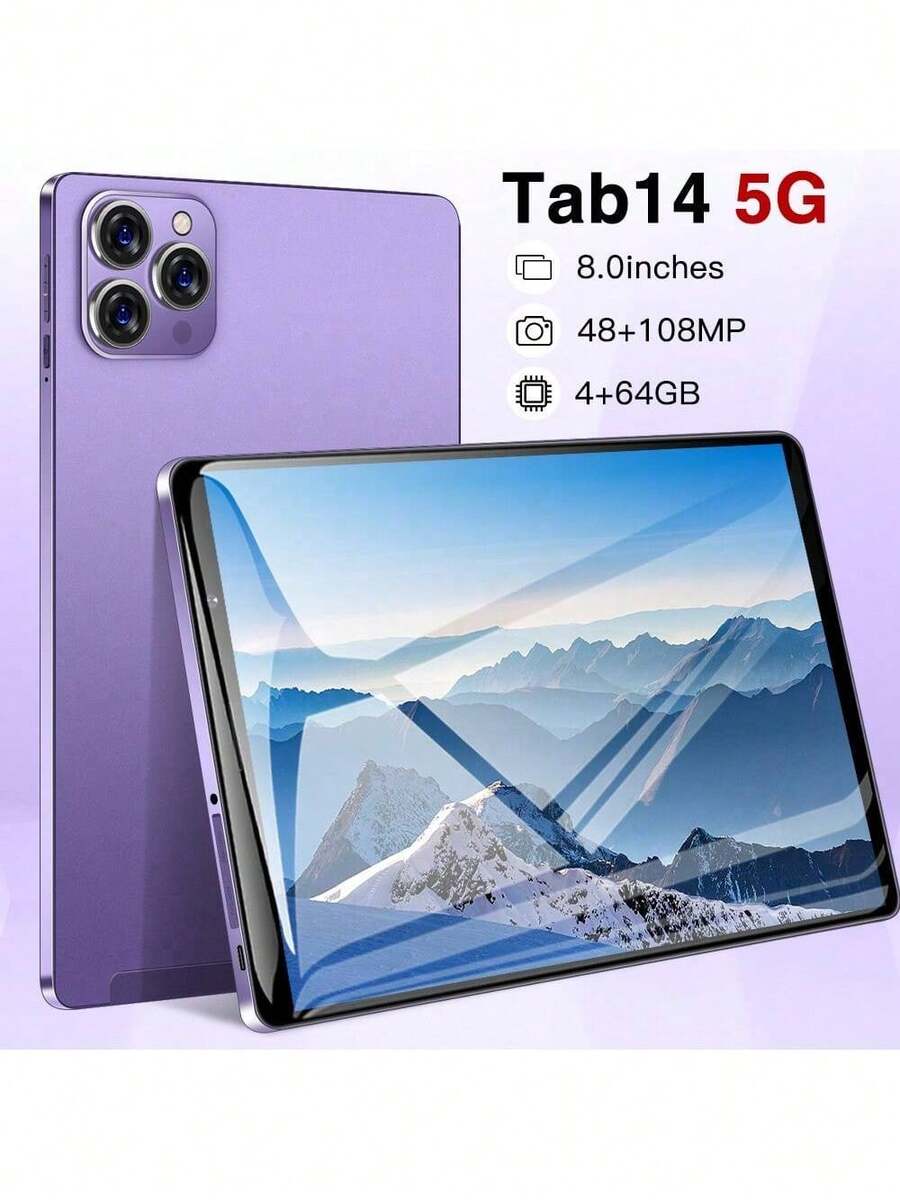 " 8-Inch Android 12 TAB 14 Tablet With ARM Cortex A7 1.7MHz, 4GB RAM, 64GB ROM,CPU MTK6582 ,Stunning 1280*800 Resolution - Choose Black, Purple, Or Blue!" - 紫色 - 查看 1