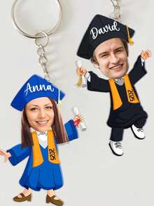 Personalized Graduation Gift, Custom Photo Graduation Keychain, High School Graduation Gift, Daughter Graduation Gift, Son Graduation Gift, Top Choice For Graduation Memento,Durable,Engraved,Colorful,Cute,Adorable,Funny,Kawaii,Y2K,Stylish,Unisex,Casual,Custom,Personalized,Unique,Customized,Ideal Gifts For Him,Ideal Gifts For Her,Her,Boyfriend,Girlfriend,Family,Friends,For Anniversaries,For Valentine's Day,For Mother's Day,For Birthdays,For Children's Day,For Father's Day,For Graduation,For Weddings,For Housewarming - Multicolor - View 3