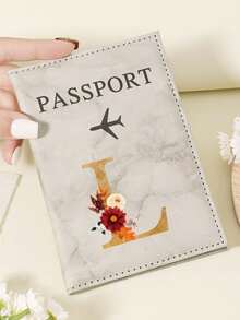 1pc A-Z 26 Letters Fashionable Letter Print Stylish Burgundy Passport Cover, Premium PU Leather Passport Wallet With Multi-Card Pockets For Credit Cards, Boarding Passes, And IDs, Compact And Portable Travel Essentials Organizer For Women, Men Graduation - Pink - View 114