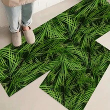 1pc Green Plant Abstract Pattern Non-Slip Diatomite Clay Kitchen Carpet, Rug, Mat, 3D Printed Rectangle, Suitable For Living Room, Bedroom, Corridor, Bathroom, Laundry Room - Polyester Carpet, For Indoor And Outdoor Home Decor - FUCFD183 - View 10