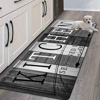 1pc Classic Dark-Color Wood Grain Kitchen Mat, High-Rebound Memory Foam Absorbent Non-Slip Floor Mat For Kitchen, Hallway, Bathroom, Entryway, Dining Room And Home Decor Home Bathroom Decor Outdoor Rug Door Mat Fall Decor Carpet Bathroom Accessories Back To School