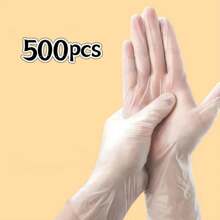 100/300/500 قفاز PTE يمكن التخلص منها، مناسبة للتنظيف والصبغ وأعمال الطلاء وتنظيف المنزل (المطبخ والحمام) وأساسيات الشواء في الهواء الطلق