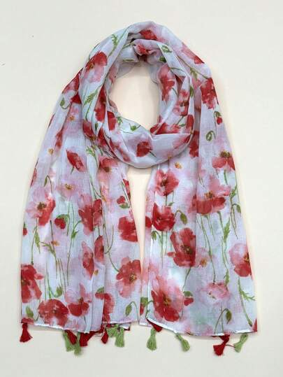 Women's Simple Printed Scarf, Fashionable New Scarf, Spring/Summer Sunscreen Beach Shawl, Linen Feel Shawl For Women