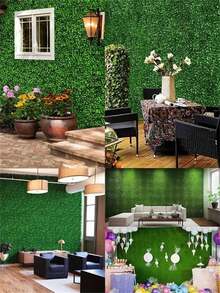 Set da 10 pezzi di prato erboso artificiale in plastica, erba di bosso milanese simulata, pannello a parete, elemento verde artificiale, in materiale PE, 25*25cm/9,84x9,84 pollici, prato artificiale, piante di simulazione, resistente ai raggi UV, facile da smontare, adatto per attività all'aperto, decorazione per feste, compleanni, matrimoni, recinzione privacy per decorazione murale, decoro per casa, cortile, porta, ristorante, camera da letto, giardino, decorazione primavera ed estate