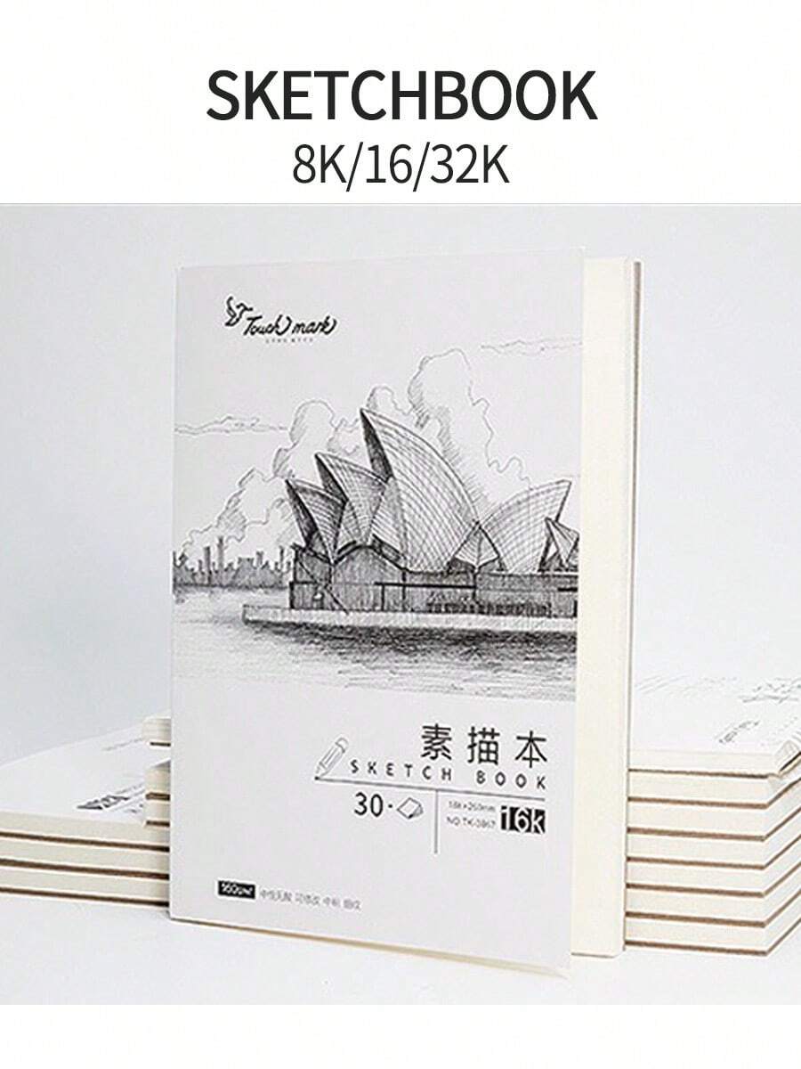 1pc 8K/16K/32K Sketchbook, Various Options Available, Art Student Specialized Open Drawing Blank Thick Sketching Pad For Colored Pencils, Markers, Watercolor, Drawing Book Painting Notebook,Mother's Day,Mom's Gift,Back To School,School Supplies
