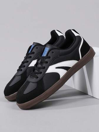 Herrskor i retrostil med mjuk botten, lätta sneakers med snörning och rund tå, storlek upp till 46, lämpliga för alla årstider