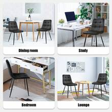 OYAJIA Set Of 4 Suede Kitchen Chairs With Metal Legs For Living Room Dining Room, Black - Black - View 4