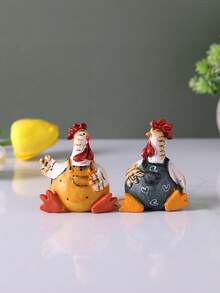 1pc Resin Creative Easter Chicken Figurine, Home Decor, Holiday Decoration, Living Room, Bedroom, Study, TV Cabinet, Dining Table Ornament Gifts Birthday Graduation - Multicolor - View 12