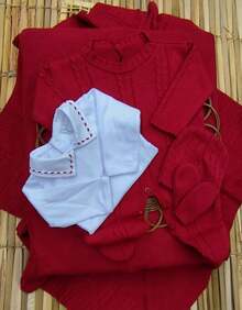 Knitting And Embroidery Maternity Leave - Red - View 3