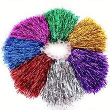 1/2pcs Cheerleading Team Holding Fluffy Ball Ribbon,Dance Performance Props, Square Dance Games Props, For Football, Basketball, Football And Sports Performances, Team Sports, Dance And Cheer Cheer Props - Multicolor - View 1
