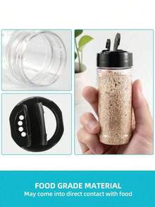 1件/6件/10件透明塑料调味瓶，蝴蝶盖调味盒，塑料胡椒粉调味瓶，烧烤/烧烤粉分配器调味罐 - 無色 - 查看 7