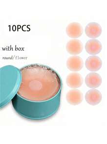 2/6/12 Pcs Reusable Seamless Silicone Nipple Covers - Invisible, Self-Adhesive, Anti-Convex Breast Patches For Women - Comfortable, Breathable, And Easy To Clean Bra Accessories