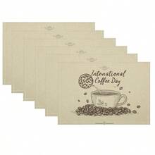 1/4/6-Piece Kitchen Table Placemats, Designed With Cookie And Coffee Patterns, Woven From 100% Polyester Fiber, Measuring 12 * 18 Inches/30 * 45 Centimeters, Machine Washable Polyester Placemats, Heat-Resistant, Stain Resistant, Waterproof, Easy To Clean, Can Be Used As Gifts, Household Daily Necessities, Kitchen Supplies, And Spring Interior Decoration. - Multicolor - View 15