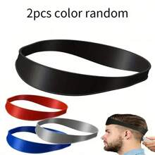 1 pièce/2 pièces Guide de coupe de cheveux en silicone, outil de coiffure, set de coupe de cheveux DIY pour homme, modèle de ligne de nuque en silicone pliable, doux et facile à utiliser, convient pour la maison et les voyages, rouge, couleurs mélangées