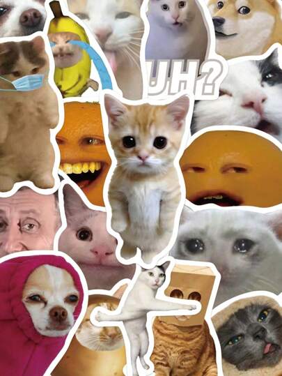 50pcs Funny Emoticon Stickers Laptop Handbook Cell Phone Case Decorative Stickers,School Supplies,Back To School