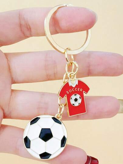 1 Piece Of Metal Mini Football Pendant, Keychain, Keychain, Bag Decoration, World Cup Souvenir, Fan Sports Meeting Small Gift, Football Enthusiast Gift, Preferred Accessory For Ladies