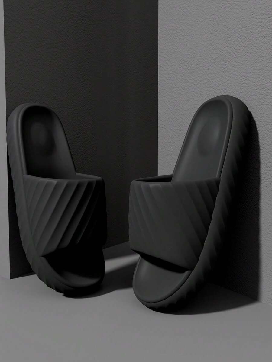 Men's Summer Home Slippers, EVA Soft Sole Simple & Comfortable Open Toe Indoor Shower Non-Slip Outdoor Wear Sandals - Coffee Brown - View 1