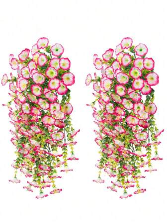 10/6/4/2pcs Artificial Hanging Flowers, Pink Bindweed, Suitable For Weddings, Homes, Offices, Gardens, Artificial Flowers With Eucalyptus Leaves, UV Resistant Realistic Hanging Plants, For Autumn Decor, Thanksgiving, Wedding Arches, Walls, Gardens, Bedrooms, Offices, Party Decorations