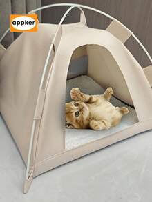 APPKER 适合猫和小型犬的舒适宠物帐篷 - 柔软舒适的睡眠窝，纯色设计，非常适合户外旅行和露营，完美的圣诞礼物，旅行宠物住宿 | 现代宠物帐篷 | 易于组装 - 彩色 - 查看 6