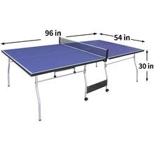 8ft Mid-Size Table Tennis Table Foldable & Portable Ping Pong Table Set For Indoor & Outdoor Games With Ping Pong Net, 2 Table Tennis Paddles And 3 Balls