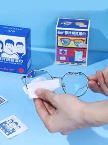1 Box [100pcs Per Box] Disposable Glasses Cleaning Wipes Anti-Fogging Glasses Tissue Paper Goggles Wipes Mobile Phone Screen Wipes Suitable For Glasses, Mobile Phones, Cameras, Computers