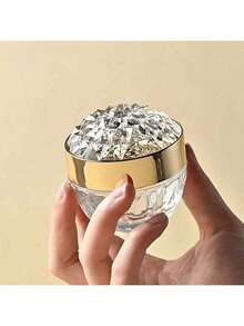 1个50毫升玻璃磨砂钻石霜罐，化妆品容器，空钻石霜瓶 - 彩色 - 查看 2