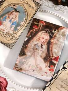 30pcs/Box Vintage Alice In Wonderland Postcard, Dreamland Alice Series, Suitable For Gift, Office, Home, Marking, Labels, Classroom, Entertainment Toys, Student Planner, Creative Retro Decoration Stickers, DIY Scenic Material - Multicolor - View 5