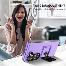 Hadaasi 1 ốp bảo vệ, màu tím, có thể gập lại, chân đế 3D điều chỉnh được, bảo vệ ống kính, trục xoay ẩn có thể thu gọn, lớp vỏ bảo vệ mờ dạng lật, chống bám vân tay, trọng lượng nhẹ, chống sốc toàn thân, tương thích với Samsung Galaxy Z Flip7/Z Flip 6/Z Flip 5/Z Flip 4/Z Flip 3/Z Fold 7/Z Fold 6/Z Fold 5/Z Fold4/ZFold3 - Màu tím - Xem 9