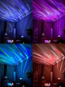 1pc LED Mini Flying Saucer Galaxy Light, RGB Projection Fantasy Romantic Nightlight, Aurora Starry Sky Projection Lamp For Bedroom, Rechargeable Atmosphere Light - Multicolor - View 7