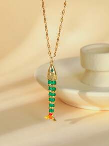 1pc Fashionable Handcrafted Colorful Glazed Cute Fish Pendant Necklace, Vibrant And Adorable For Spring And Summer, 316L Stainless Steel Non-Fading Gold Color Waterproof Women Jewelry, Ideal For Daily Wear, Occasions, Birthday, Mother's Day Gift