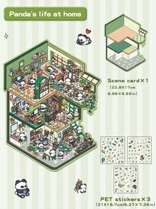 2/1 Piece Large 3-Layer Decorative DIY House Stickers, Scene Stickers, 3D Stereoscopic Mini House Miniature Scene Stickers, Landscape Stickers, Scene Stickers, Handbook Stickers, Hand Categorized Small House Scene Stickers, Reusable, Multiple Sizes Available - Multicolor - View 12