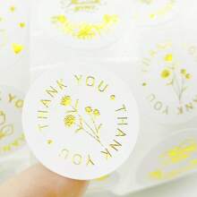 500pcs/Roll 1inch 1.5inch Thank You Sticker,Gift Sticker For Business Label Shipping Sticker,Gift Wrapping Stickers For Envelopes, Flowers, Love Letters, School Supplies,Back To School