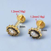 1 chiếc khuyên mũi bằng đá quý Zirconia bằng thép không gỉ phẫu thuật 316L, khuyên mũi bản lề, khuyên tai vách ngăn, sụn vành tai, khuyên tai xoắn ốc, trang sức cho nữ - nhiều màu - Xem 2