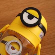 Miniso Minions Themed Cute Design Backpack Strap Plastic Straw Cup 600mL/20.29oz, Portable Daily Use (1 PC)
