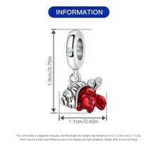 CYCUFF 1 pieza Colgante de cangrejo ermitaño rojo de vida marina chapado en plata para hacer pulseras, collares y joyería DIY, apto como regalo de cumpleaños para mujeres