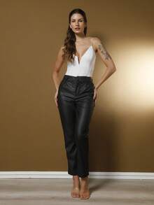 Calças couro femininas/calça alfaiataria/ calça básica / calça elegante/ calça skinny/ calça blogueira/calça da moda