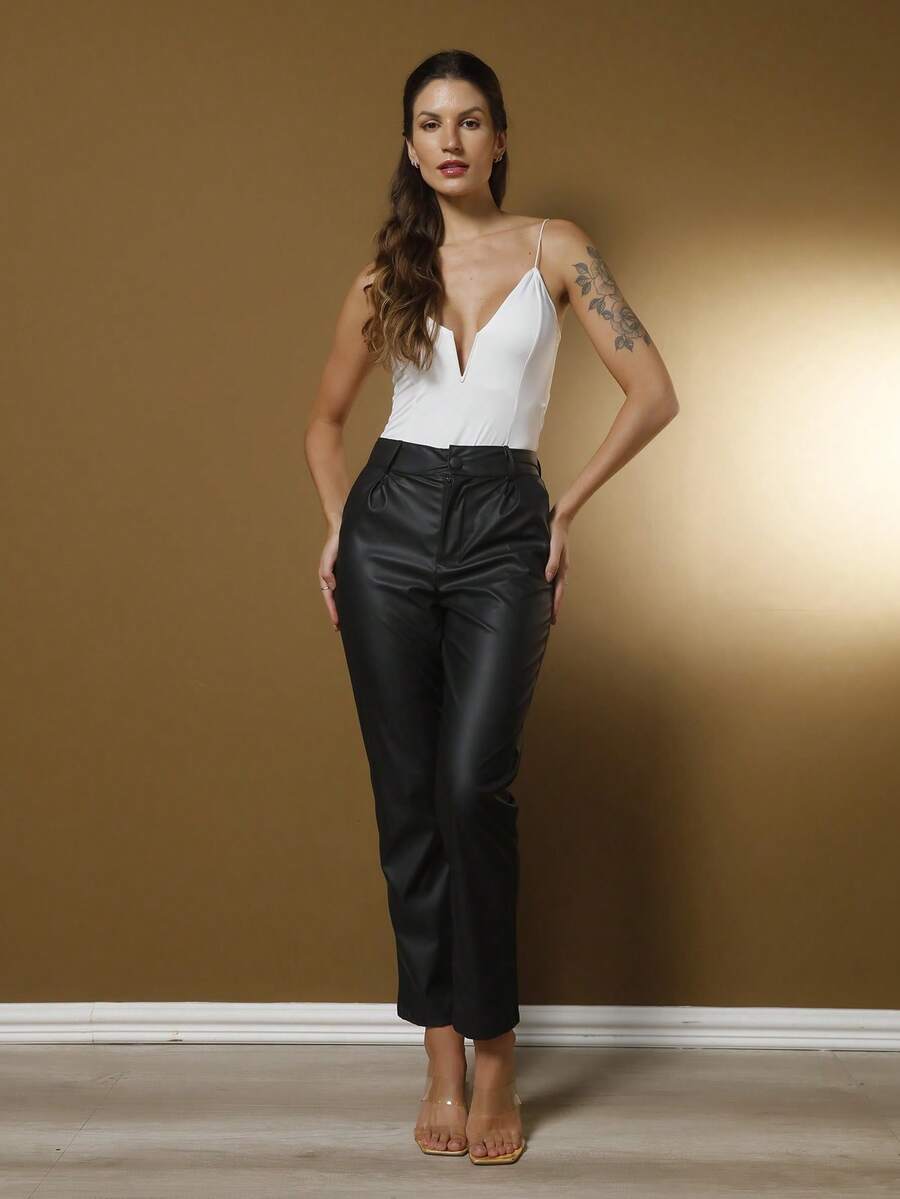 Calças couro femininas/calça alfaiataria/ calça básica / calça elegante/ calça skinny/ calça blogueira/calça da moda