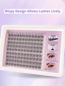 108/190Pcs Natural Lash Clusters DIY Lash Extension Wispy Eyelash Clusters C Curl Cluster Eyelash Extension 8-16MM Individual Lashes Eyelash Extension Faux Mink Lash Clusters