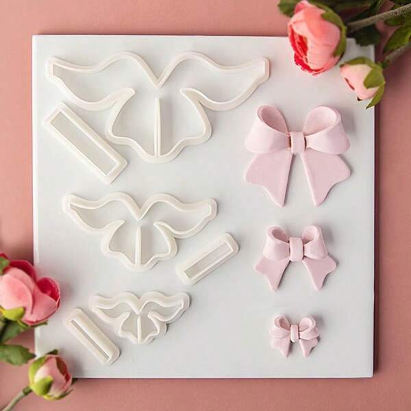 Butterfly Bow Series Clay Earring Mold Set - DIY Handmade Hair Clip Pendant Jewelry Making Tool - High Precision Clay Cutting Molds For Creative Decorative Accessories