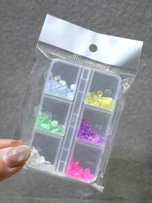 6Grid/Bag Mixed Size Mermaid Tears Glass Rhinestones Shiny Light Sensitive Crystal Nail Art Decoration - Multicolor - View 5