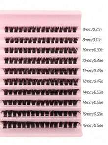200pcs D Curl DIY Eyelash Cluster,40DCluster Eyelashes, 0.07mm D Curl 8-16mm Mixed Natural Eyelash Extensions, Suitable For Beginners At Home200pcs Extra Thick False Eyelashes,Large Capacity - D - 查看 3